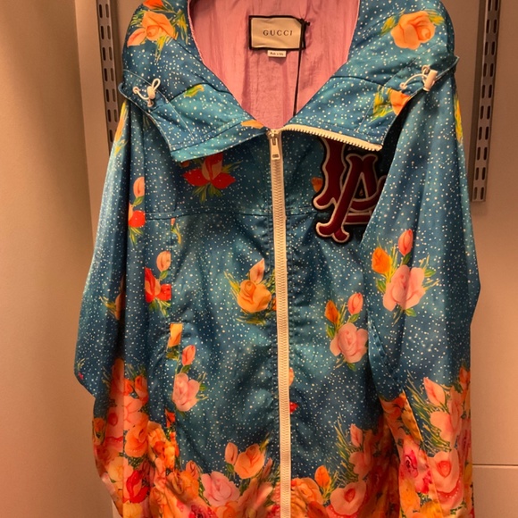 Gucci x LA Dodger x Chikae IDE Floral Manga Anime Windbreaker Jacket - Picture 2 of 7